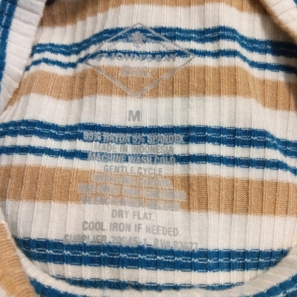 2/$25 St.John's Bay Mock Neck LS Tees Striped Tie Side Soft Layering 90's Y2K M - Picture 6 of 11